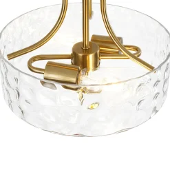 Round Drum Hammered Glass Semi Flush Mount