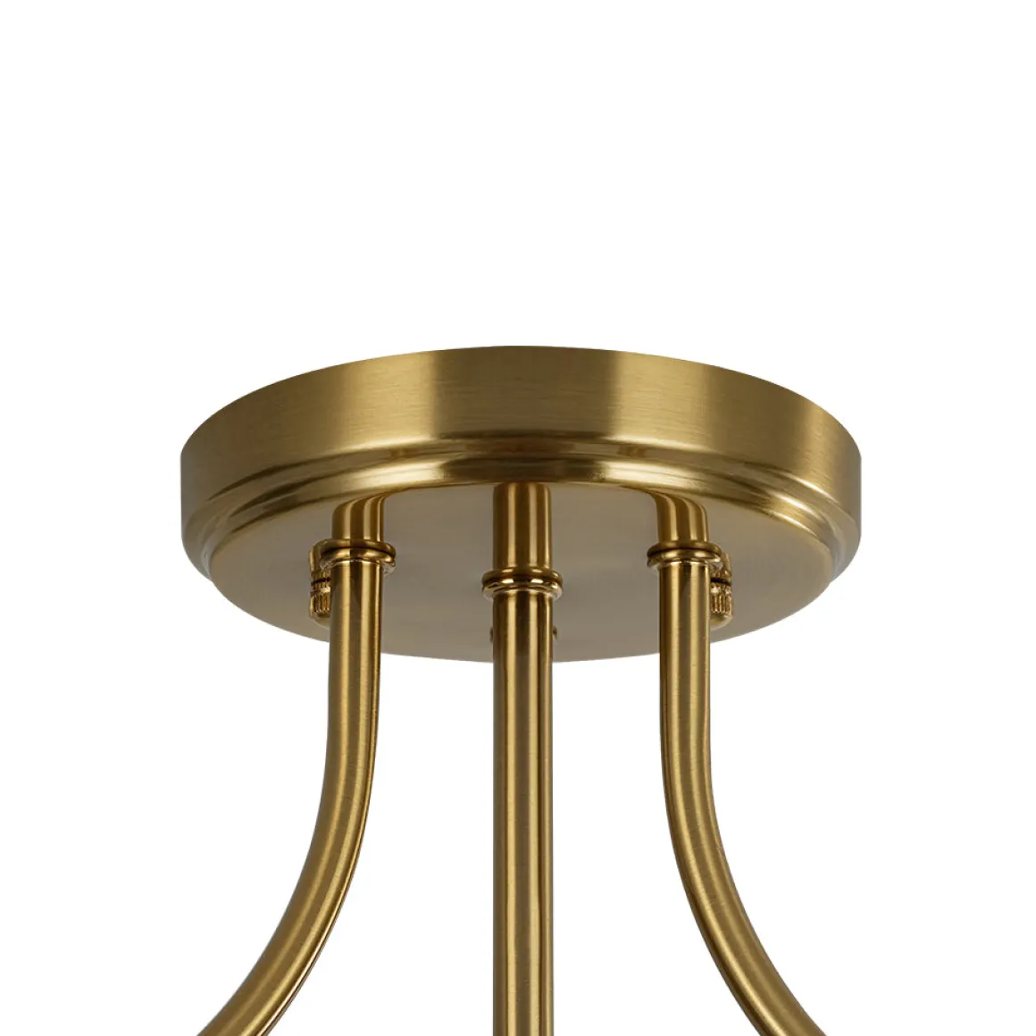 Round Drum Hammered Glass Semi Flush Mount