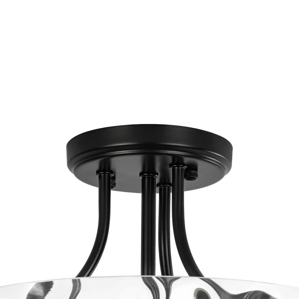 Round Drum Hammered Glass Semi Flush Mount