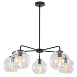 Round Globe Sputnik 5-light Chandelier Bubble Glass Design