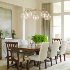 Round Globe Sputnik 5-light Chandelier Bubble Glass Design
