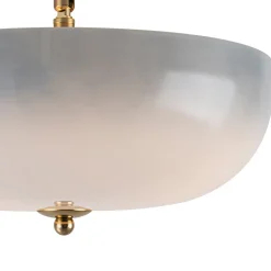 Round Gradient Blue Opal Art Glass Semi Flush Mount