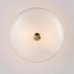 Round Gradient Blue Opal Art Glass Semi Flush Mount