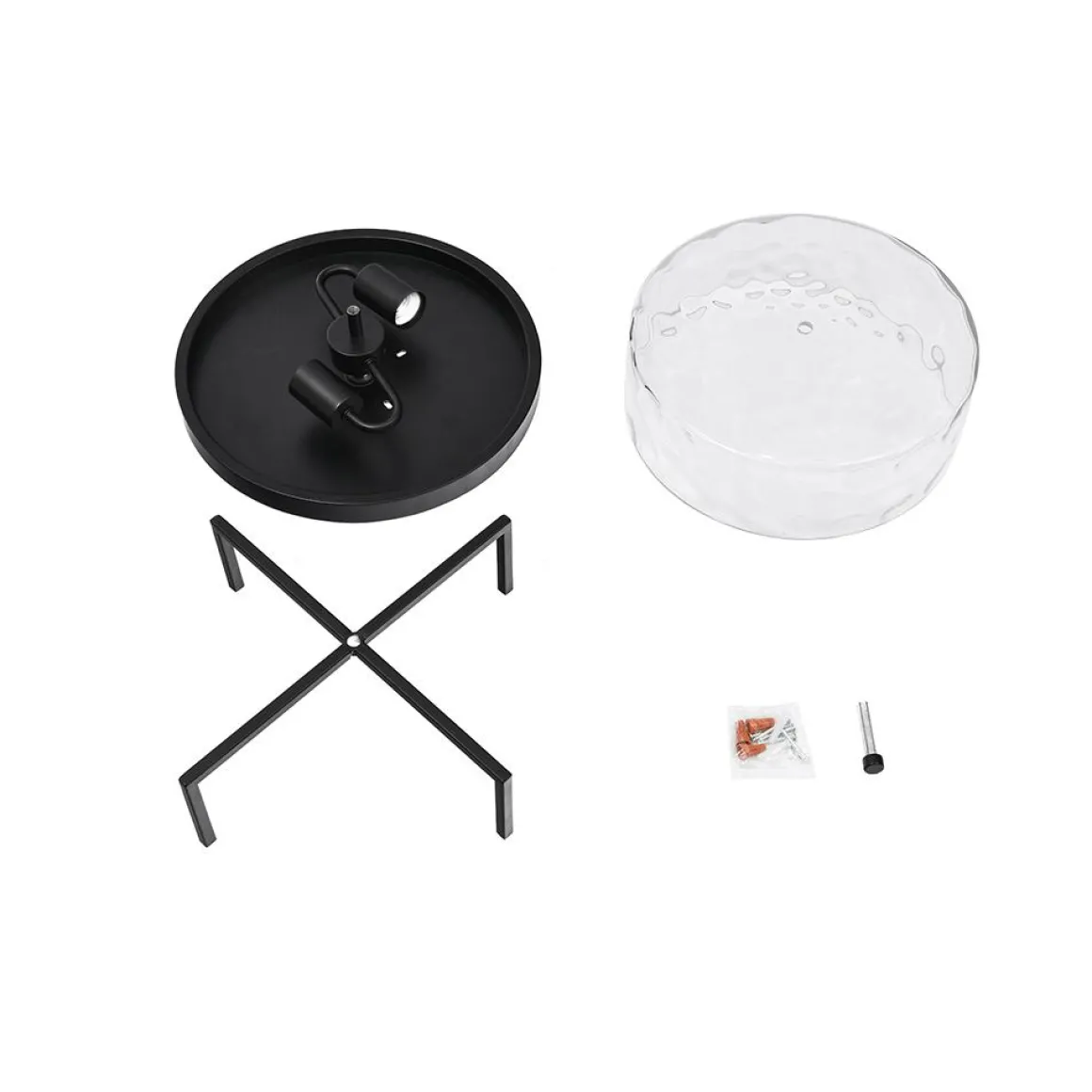 Round Hammered Glass Ceiling Light