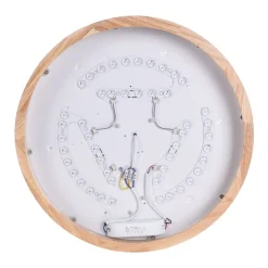 Round LED Wood Flush Mount Light