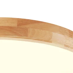 Round LED Wood Flush Mount Light