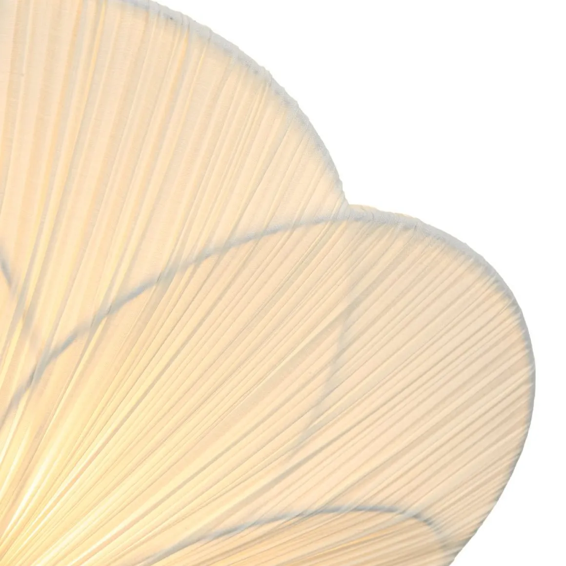 Round Pleated Flower White Fabric Semi Flush Mount