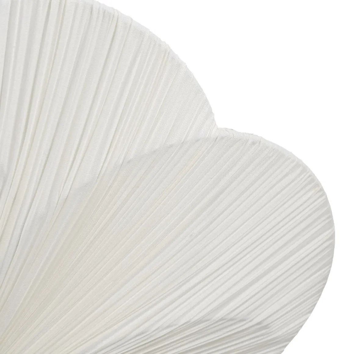 Round Pleated Flower White Fabric Semi Flush Mount