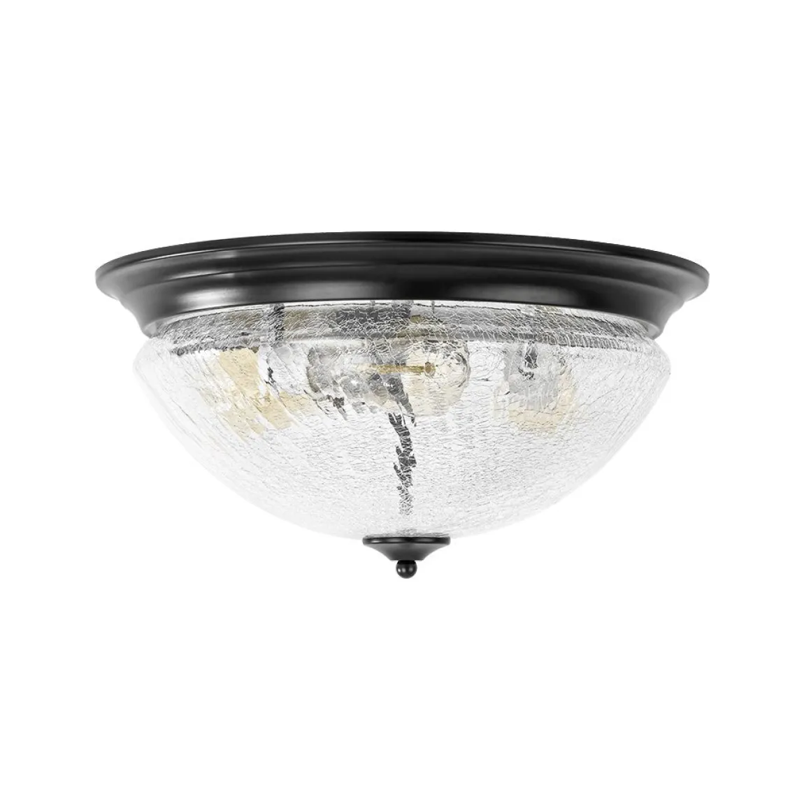 Round Textured Crackled Glass Flush Mount Ceiling Light