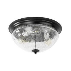 Round Textured Crackled Glass Flush Mount Ceiling Light