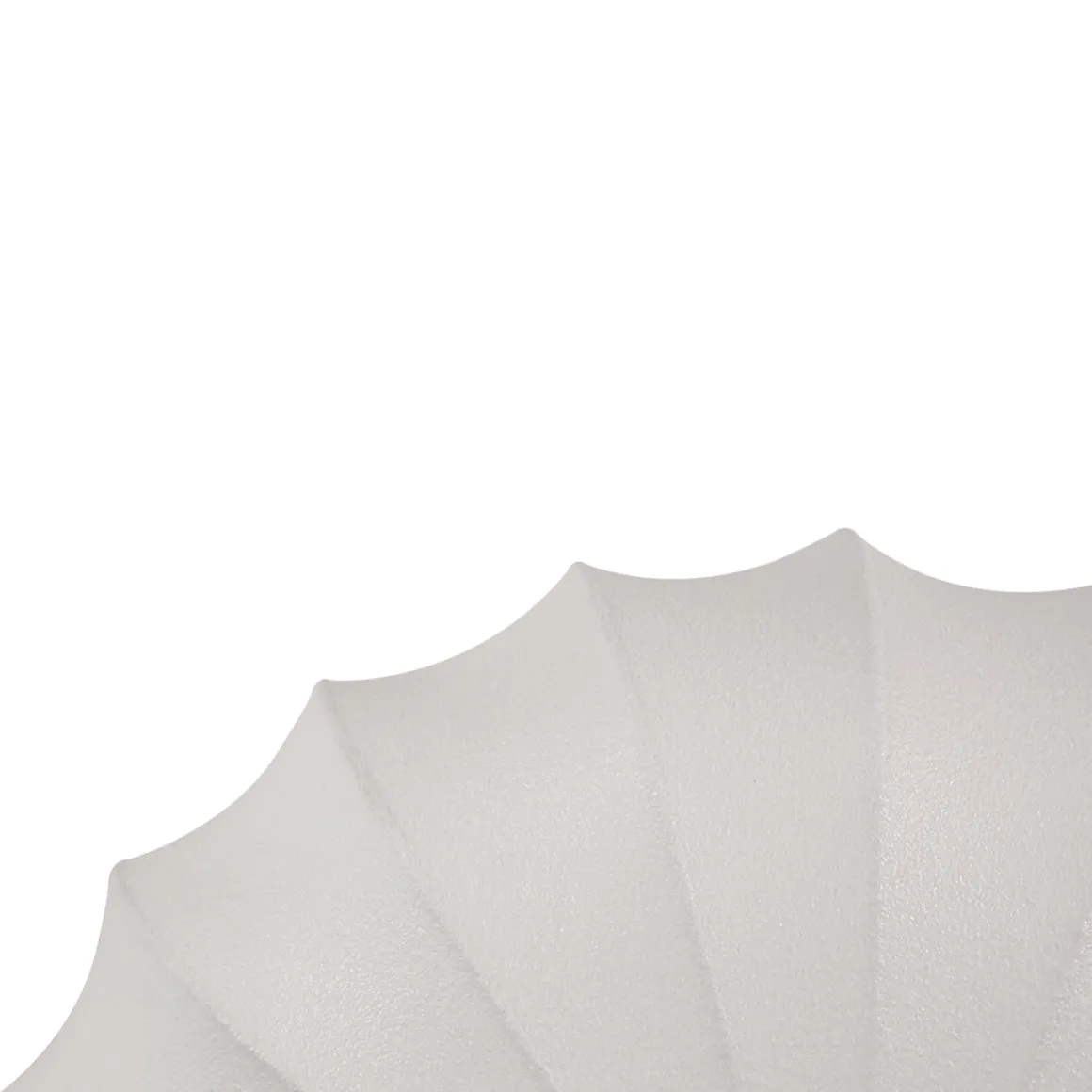 Round White Silk Scalloped Cage Ceiling Light