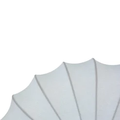 Round White Silk Scalloped Cage Ceiling Light