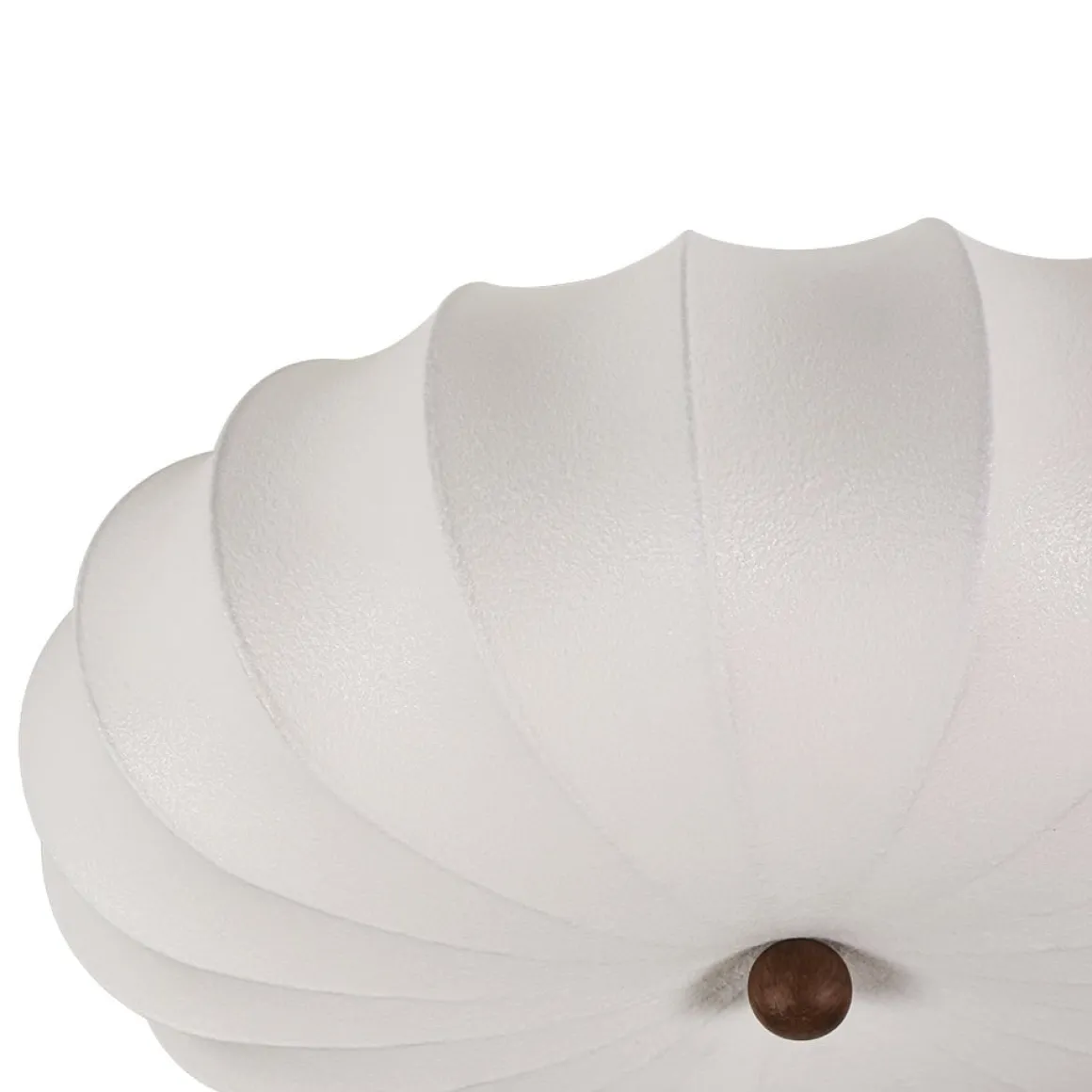 Round White Silk Scalloped Cage Ceiling Light