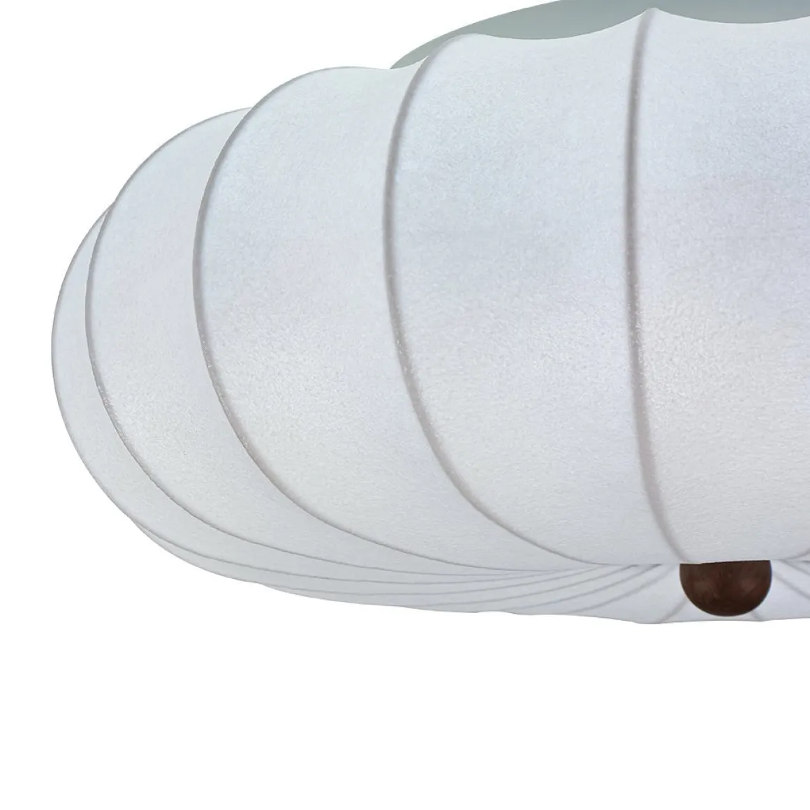 Round White Silk Scalloped Cage Ceiling Light