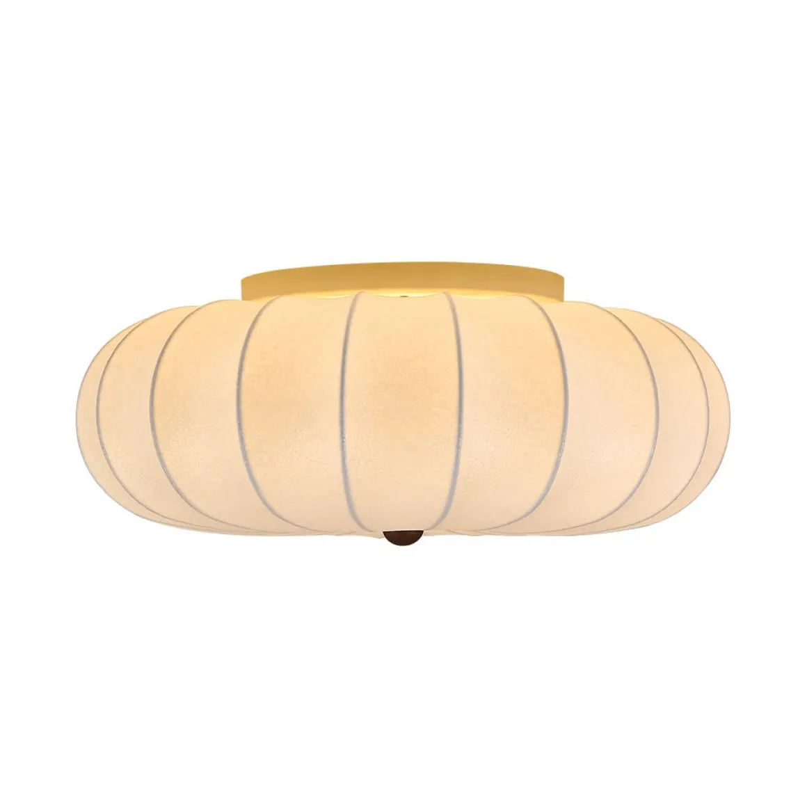 Round White Silk Scalloped Cage Ceiling Light