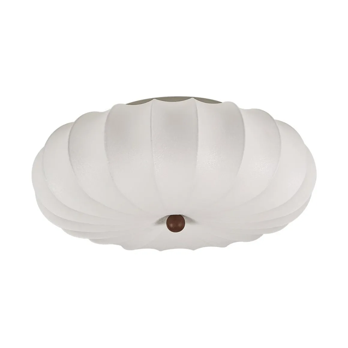 Round White Silk Scalloped Cage Ceiling Light