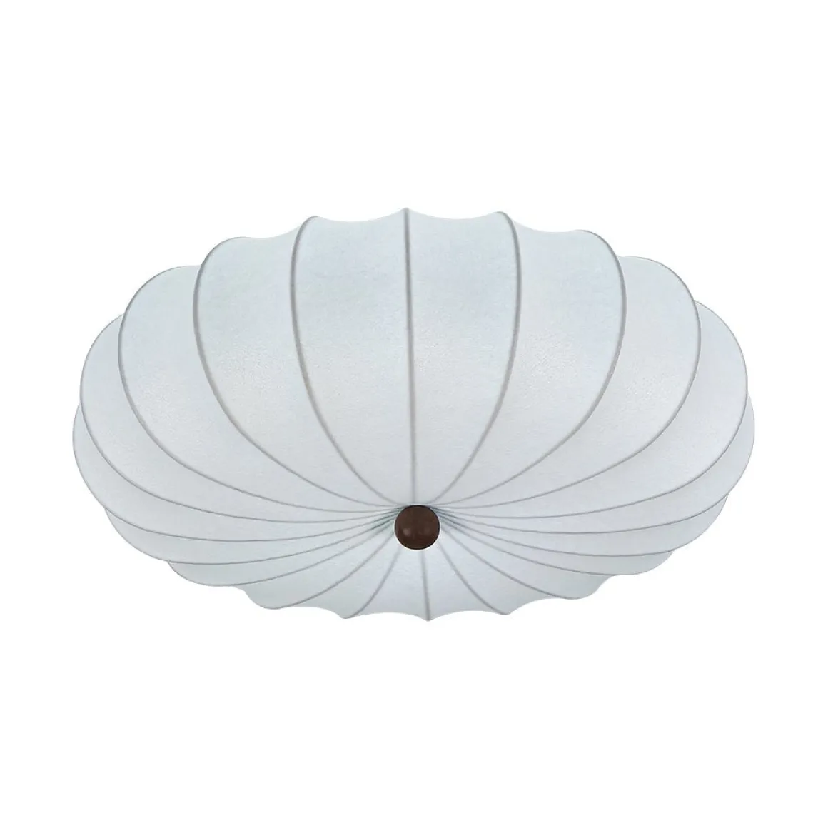 Round White Silk Scalloped Cage Ceiling Light