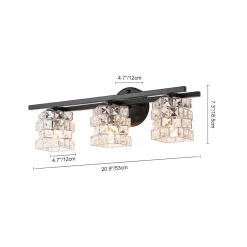 Rubik Cube Style Faceted Crystal Shade Vanity Wall Sconce