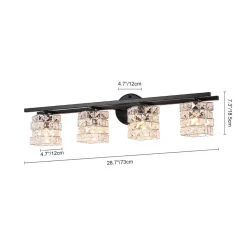 Rubik Cube Style Faceted Crystal Shade Vanity Wall Sconce