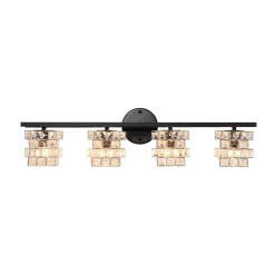 Rubik Cube Style Faceted Crystal Shade Vanity Wall Sconce