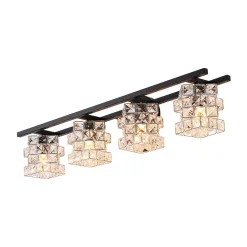 Rubik Cube Style Faceted Crystal Shade Vanity Wall Sconce