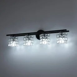 Rubik Cube Style Faceted Crystal Shade Vanity Wall Sconce