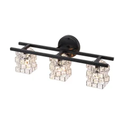 Rubik Cube Style Faceted Crystal Shade Vanity Wall Sconce