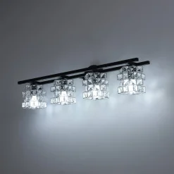 Rubik Cube Style Faceted Crystal Shade Vanity Wall Sconce