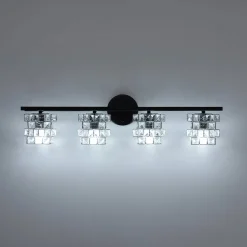 Rubik Cube Style Faceted Crystal Shade Vanity Wall Sconce