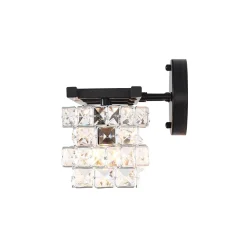 Rubik Cube Style Faceted Crystal Shade Vanity Wall Sconce