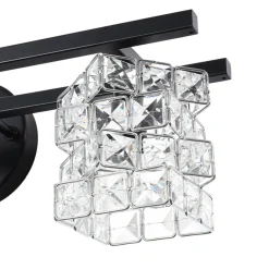 Rubik Cube Style Faceted Crystal Shade Vanity Wall Sconce
