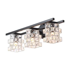 Rubik Cube Style Faceted Crystal Shade Vanity Wall Sconce