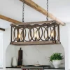 Rustic Aged Wooden Rectangle Box Kitchen Island Pendant