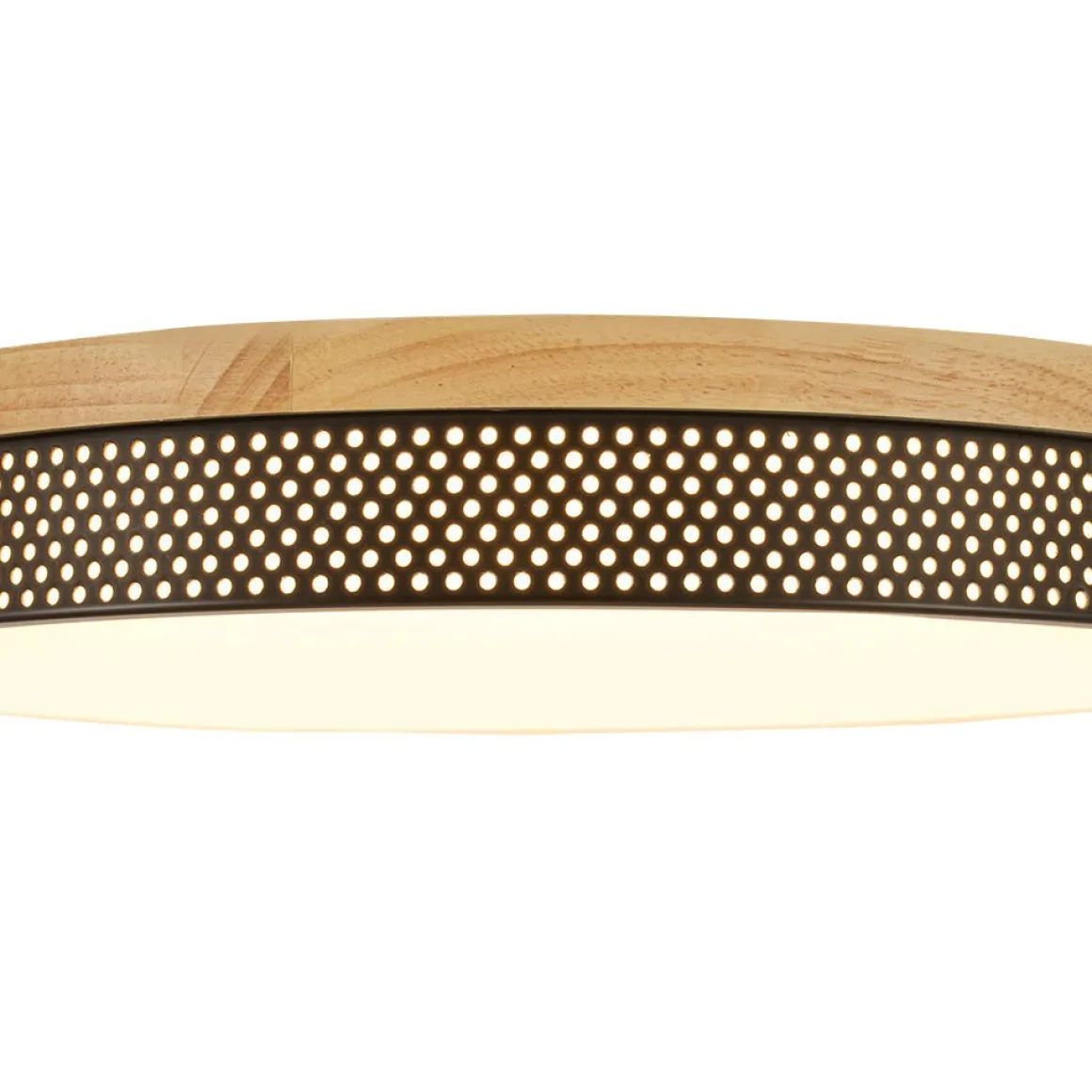 Rustic Black Mesh Wooden Dimmable LED Round Ceiling Light