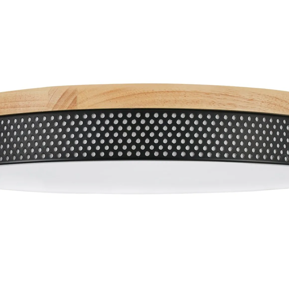 Rustic Black Mesh Wooden Dimmable LED Round Ceiling Light