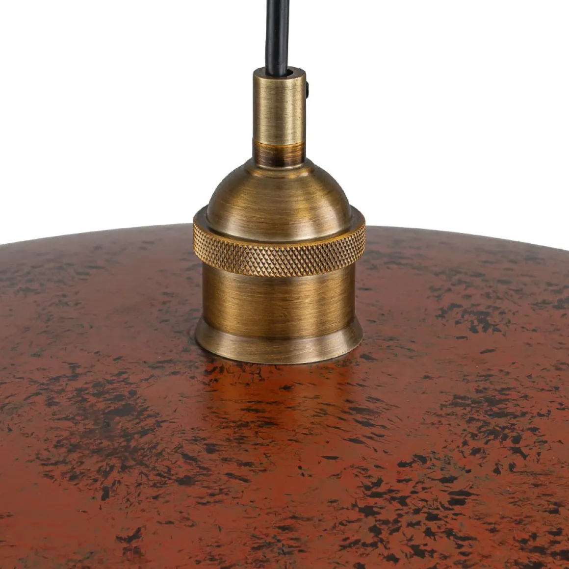 Rustic Brown 1-Light Oversized Flat Dome Pendant Light