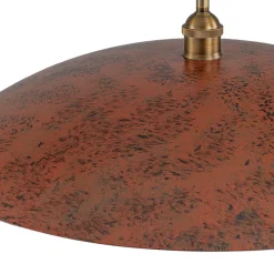 Rustic Brown 1-Light Oversized Flat Dome Pendant Light