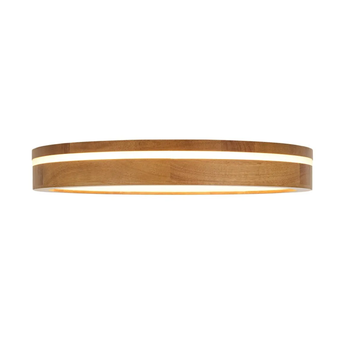 Rustic Dimmable LED Walnut Wooden Round Ceiling Light