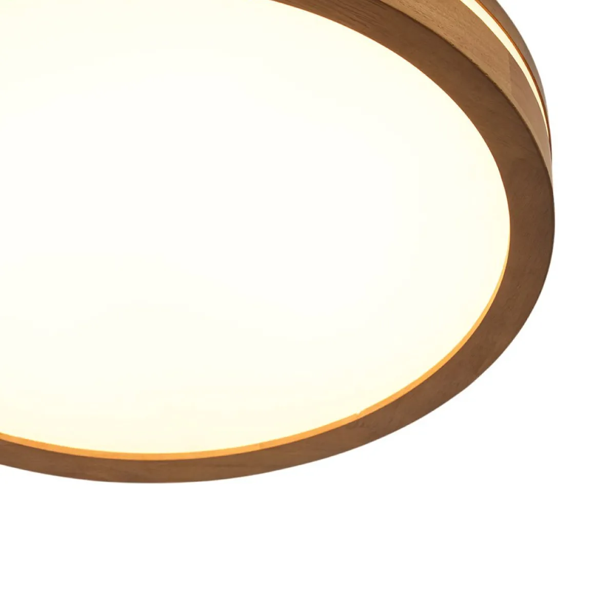 Rustic Dimmable LED Walnut Wooden Round Ceiling Light