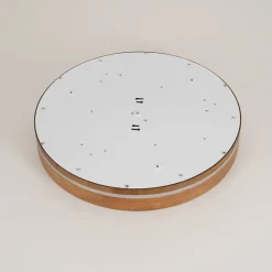 Rustic Dimmable LED Walnut Wooden Round Ceiling Light