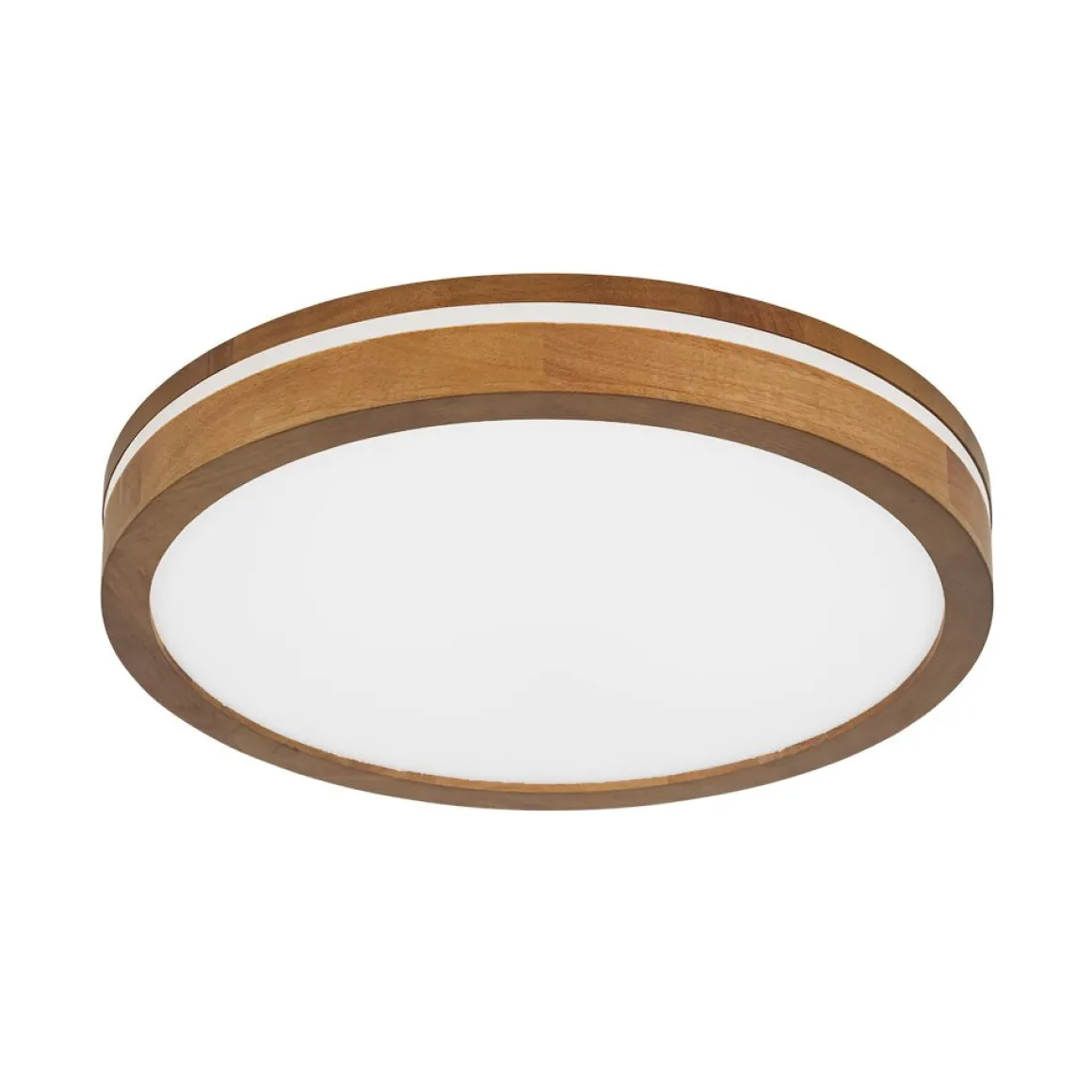 Rustic Dimmable LED Walnut Wooden Round Ceiling Light