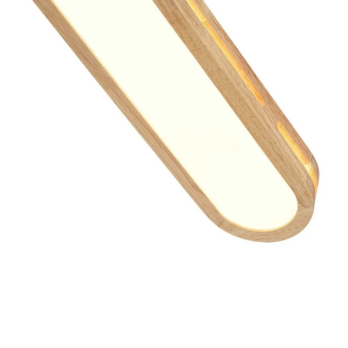 Rustic Dimmable LED Wood Oval Flush Mount Light