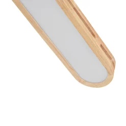 Rustic Dimmable LED Wood Oval Flush Mount Light