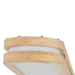Rustic Dimmable LED Wood Oval Flush Mount Light