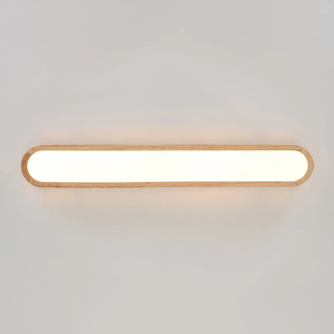 Rustic Dimmable LED Wood Oval Flush Mount Light