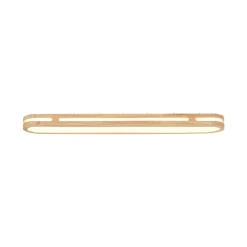Rustic Dimmable LED Wood Oval Flush Mount Light
