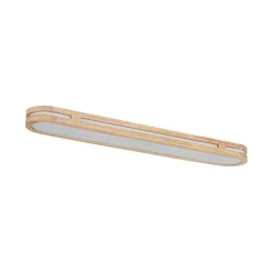 Rustic Dimmable LED Wood Oval Flush Mount Light