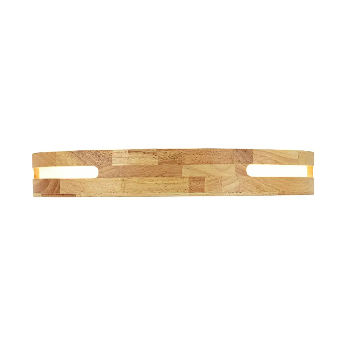Rustic Dimmable LED Wood Round Flush Mount Light