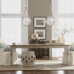 Rustic Hemp Rope Distressed White Glass Globe Pendant Light
