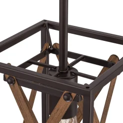 Rustic Industrial 1-Light Square Cross Cage Pendant Light